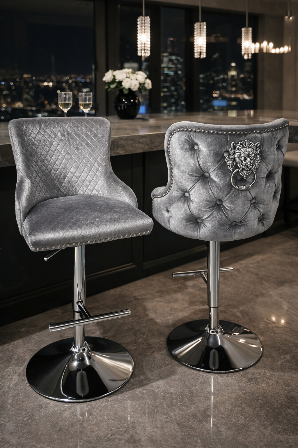 Lewis Light Grey Stool